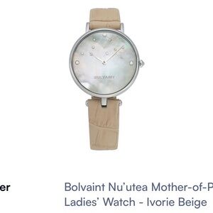 Women’s Mother of Pearl Dial Watch Ivory Beige Strap Bolvaint